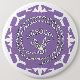 パープルクラウンチャクラ "Wisdom" トンボ ホワイトBG 缶バッジ