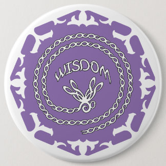 パープルクラウンチャクラ "Wisdom" トンボ ホワイトBG 缶バッジ