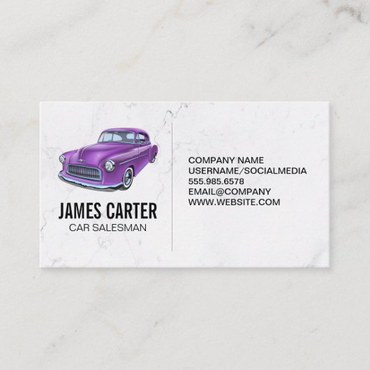 パープルクラシック自動車 名刺 (正面)