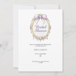 パープルクラシーブライダルシャワーパーティの招待状 招待状