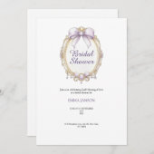 パープルクラシーブライダルシャワーパーティの招待状 招待状 (正面/裏面)