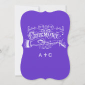 パープルクラフト紙ヴィンテージタイポグラフィ招待状 招待状 (裏面)