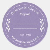 パープルクラフト素朴&ラブラベルシール付き ラウンドシール (正面)