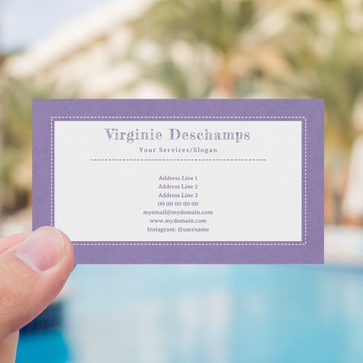 パープルクラフト&ミニマ素朴リストビジネスカード 名刺