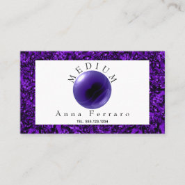 パープルクリスタルボール&アメジスト占い 名刺