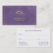 パープルクリスチャンカウンセラーイクサスアポイントメント 予約カード (正面/裏面)