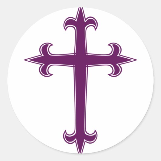 パープルクリスチャン・クロス ラウンドシール (正面)