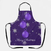 パープルクリスマスオーナメントエプロン エプロン (正面)