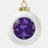 パープルクリスマスオーナメントズホリデーオーナメント セラミックボールオーナメント (正面)