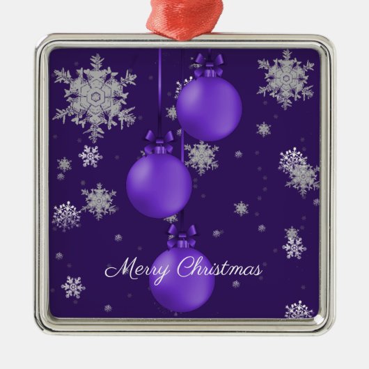 パープルクリスマスオーナメントズホリデーオーナメント メタルオーナメント (正面)