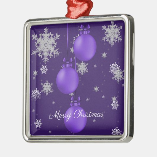 パープルクリスマスオーナメントズホリデーオーナメント メタルオーナメント (左)