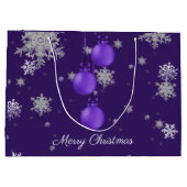 パープルクリスマスオーナメント抱き枕 ラージペーパーバッグ (裏面)