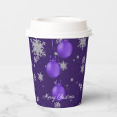 パープルクリスマスオーナメント紙カップ 紙コップ (裏面)