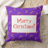 パープルクリスマスキャンディカネス装飾用クッション クッション (ブランケット)