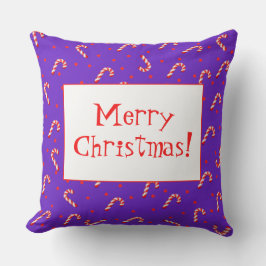 パープルクリスマスキャンディカネス装飾用クッション クッション