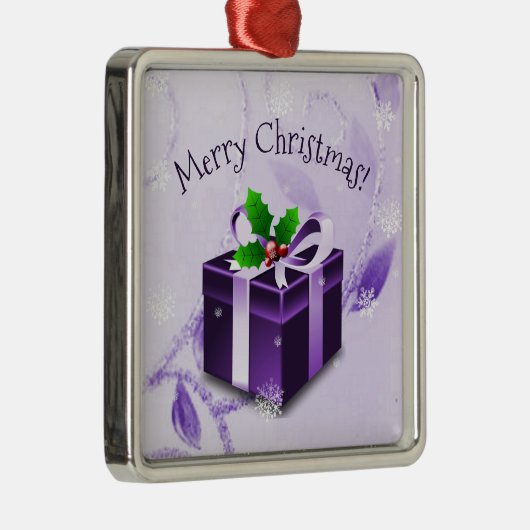 パープルクリスマスギフトセラミックオーナメント メタルオーナメント (右)