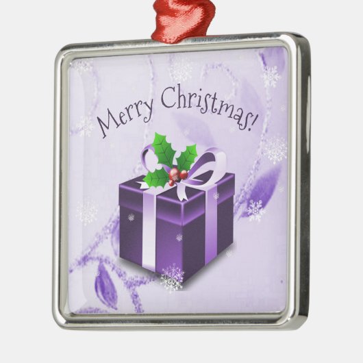 パープルクリスマスギフトセラミックオーナメント メタルオーナメント (左)