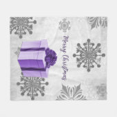 パープルクリスマスギフトホリデーフリースブランケット フリースブランケット (正面(横))