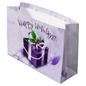 パープルクリスマスギフトボックス抱き枕 ラージペーパーバッグ (裏面アングル)