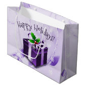 パープルクリスマスギフトボックス抱き枕 ラージペーパーバッグ (正面アングル)