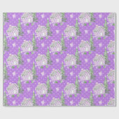 パープルクリスマスジンジャーブレッドハウスホリデー ラッピングペーパー (フラット)