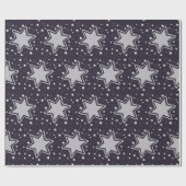 パープルクリスマススター ラッピングペーパー (フラット)