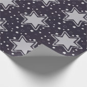 パープルクリスマススター ラッピングペーパー (角)