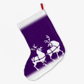 パープルクリスマスストッキングカスタムトナカイストッキング ラージクリスマスストッキング (裏面 (吊り時))