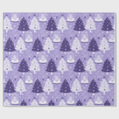 パープルクリスマススノーグローブズラッピング紙 ラッピングペーパー (フラット)