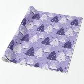 パープルクリスマススノーグローブズラッピング紙 ラッピングペーパー (アンロールド)