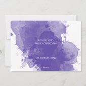 パープルクリスマスツリーゴールデンスノーフレーク シーズンカード (裏面)