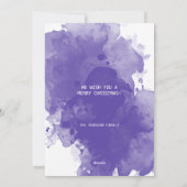 パープルクリスマスツリーゴールデンスノーフレーク シーズンカード (裏面)