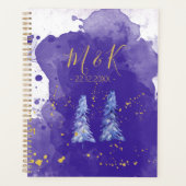 パープルクリスマスツリーゴールデンスノーフレーク プランナー手帳 (正面)