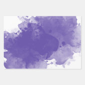 パープルクリスマスツリーゴールデンスノーフレーク ラッピングペーパーシート (正面2)