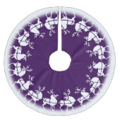 パープルクリスマスツリースカートホリデートナディアデコール ブラッシュドポリエステルツリースカート (正面)