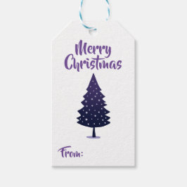 パープルクリスマスツリーメリークリスマスギフトラベル ギフトタグ