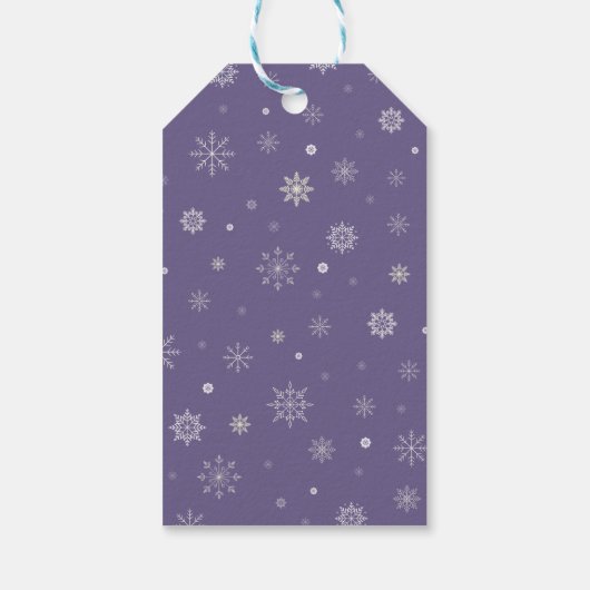 パープルクリスマスツリーメリークリスマスギフトラベル ギフトタグ (裏面)