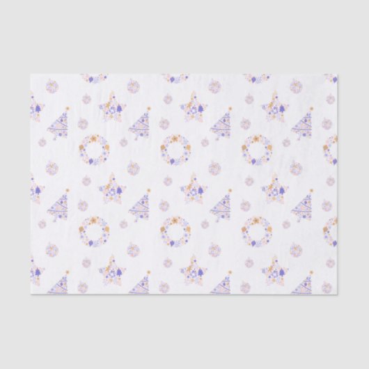 パープルクリスマスティッシュペーパー 薄葉紙 (正面)