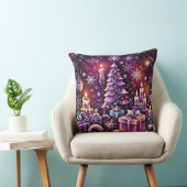パープルクリスマステーマ懸命パステルスケッチ クッション (椅子)