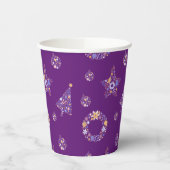 パープルクリスマスパーティーカップ – set 1 紙コップ (左)