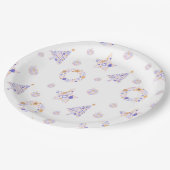 パープルクリスマスパーティープレート- set 3 ペーパープレート (アングル)