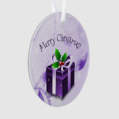 パープルクリスマスプレゼントオーナメント オーナメント (正面)