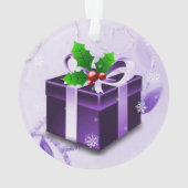 パープルクリスマスプレゼントオーナメント オーナメント (裏面)