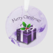 パープルクリスマスプレゼントオーナメント オーナメント (正面)