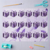 パープルクリスマスプレゼントティッシュペーパー 薄葉紙 (クラフト)