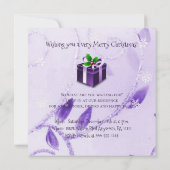 パープルクリスマスプレゼント招待状 招待状 (裏面)