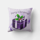 パープルクリスマスプレゼント装飾用クッション クッション (裏面)