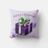 パープルクリスマスプレゼント装飾用クッション クッション (正面)