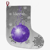 パープルクリファンシースマスオーナメントストッキング ラージクリスマスストッキング (正面)