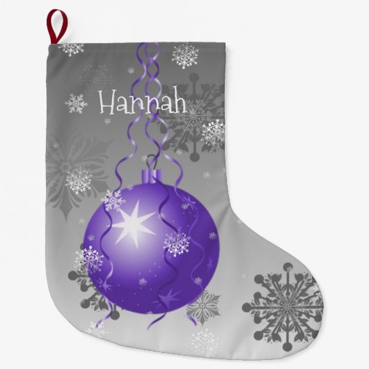 パープルクリファンシースマスオーナメントストッキング ラージクリスマスストッキング (正面)